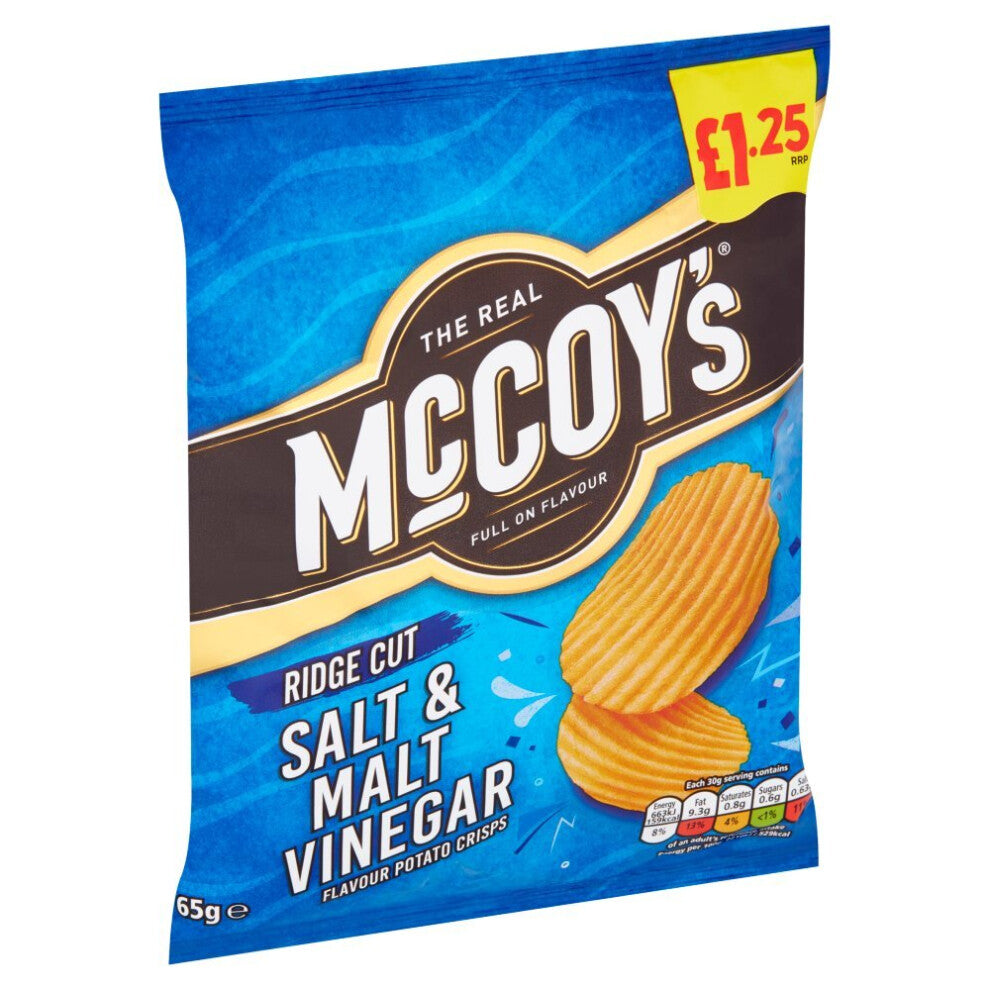 McCoy's Salt & Malt Vinegar Sharing Crisps 65g (Pack of 20)