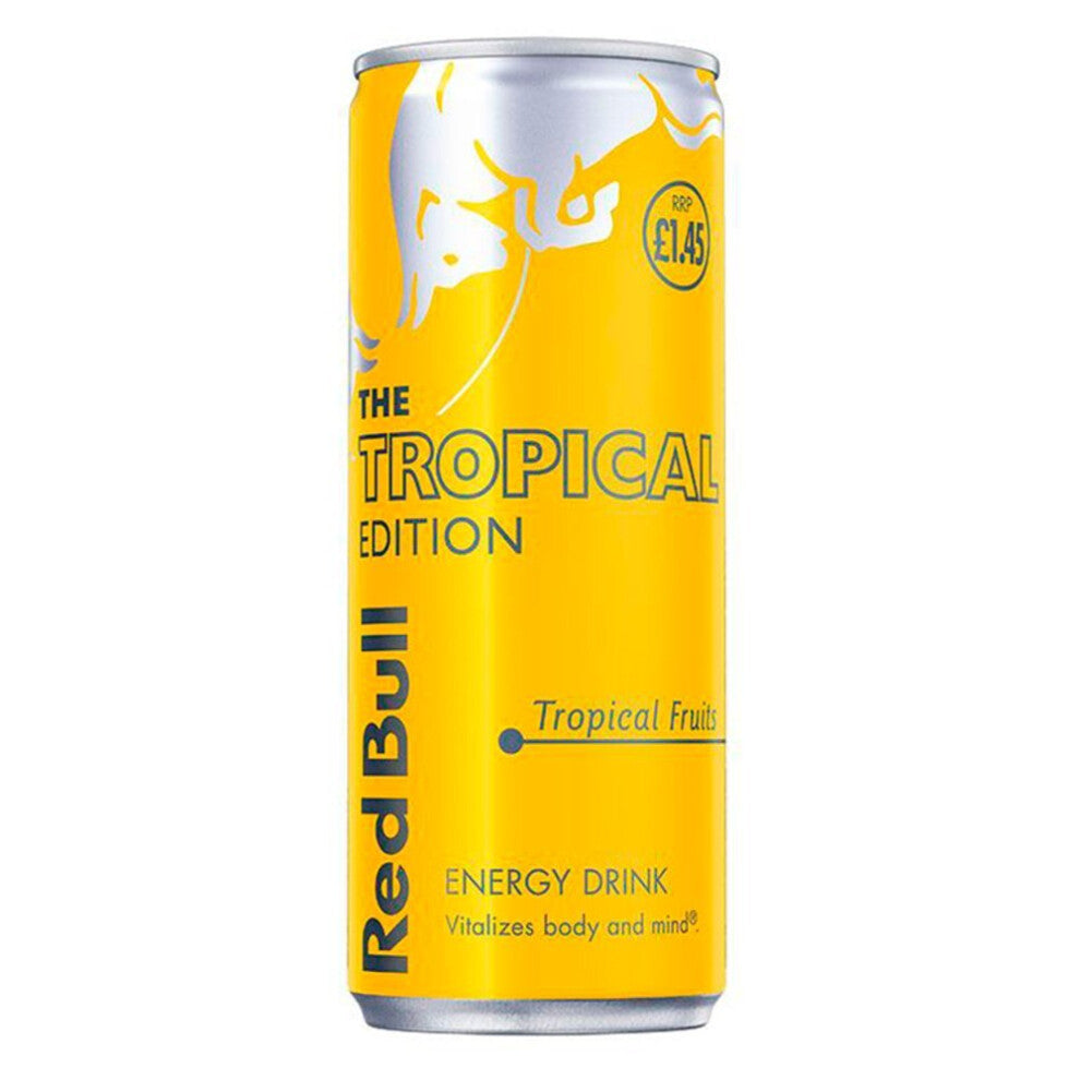 Red Bull Tropical Edition Tropical Fruits Energy Drink 250ml Pack of 12 – Vitalizes Body & Mind, Pasteurised
