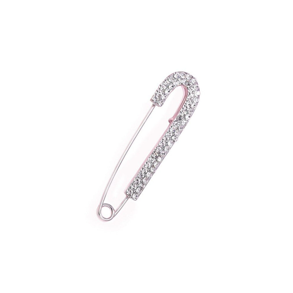 (Silver) Rhinestone Pins For Pants Waist Adjustment Women Cardigan Scarf Shawl Safety Brooches
