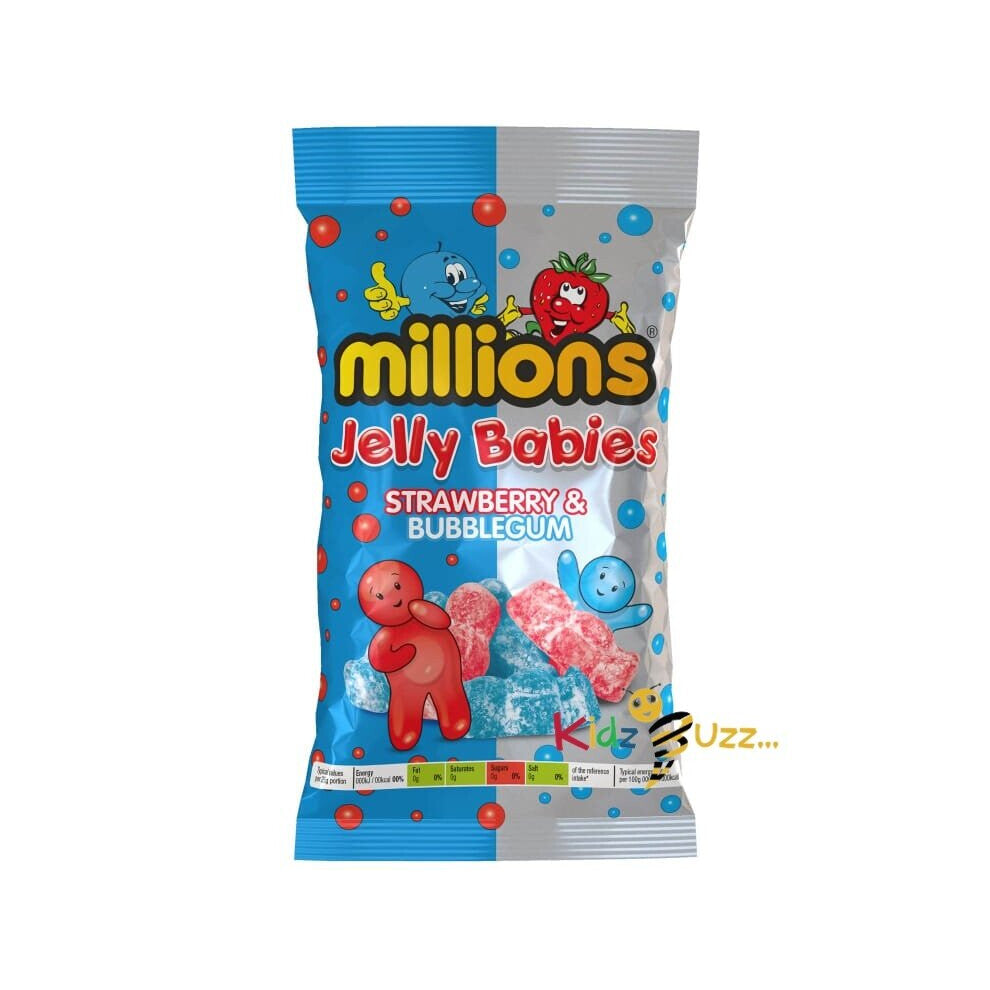 Millions Jelly Babies Strawberry & Bubblegum 180g X 5