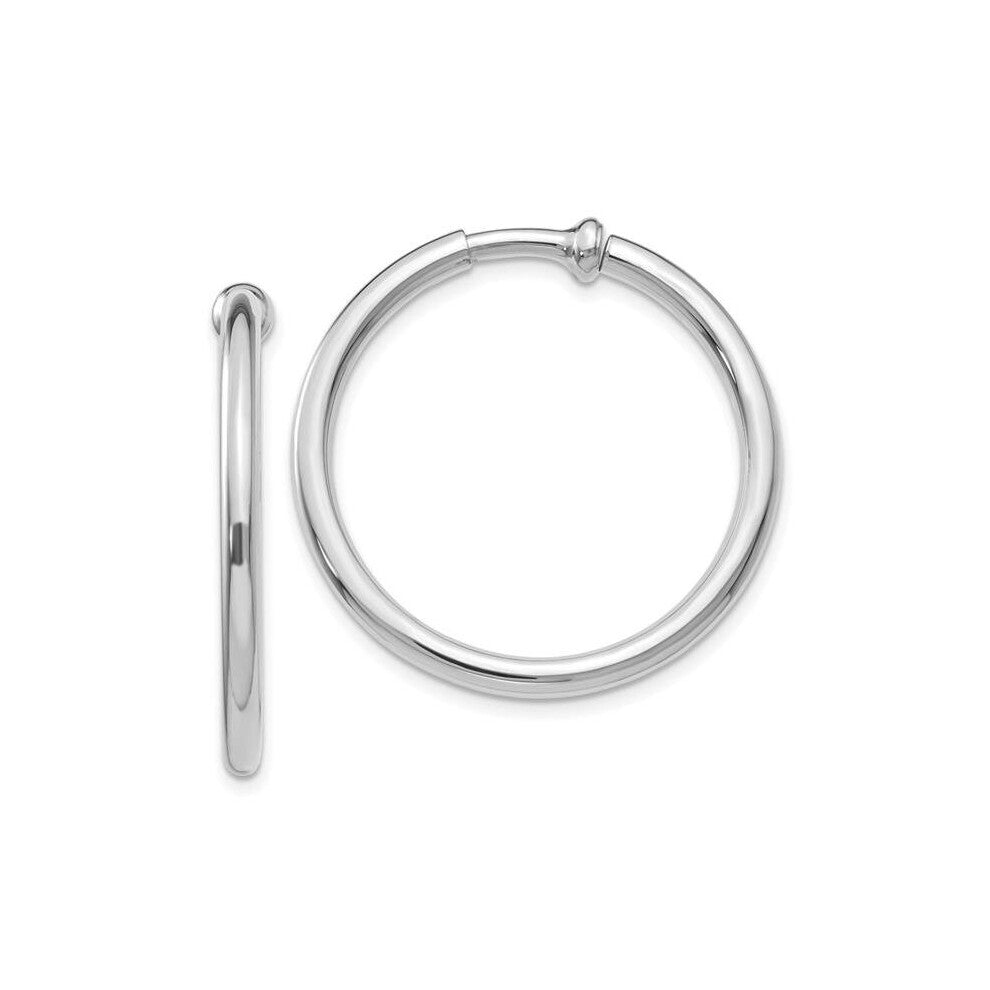 14K White Gold Non-pierced Earring Hoops Earrings