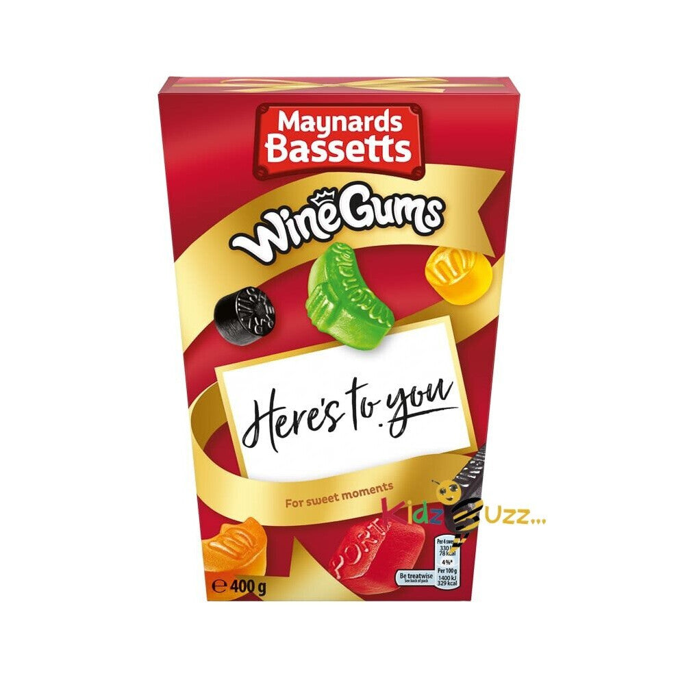 Maynards Wine Gums 350g x 4 Pack - Fruit-Flavoured Gums with Natural Colours, Assorted Shapes