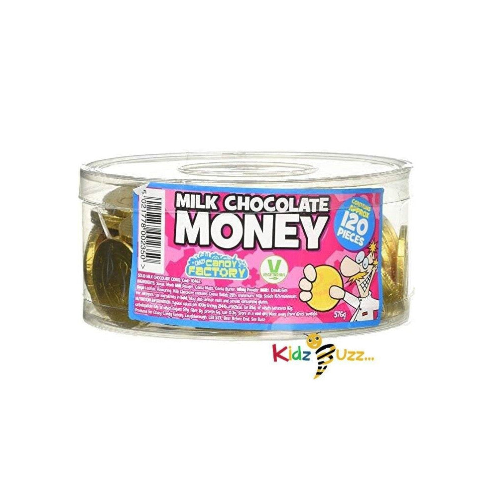 Crazy Candy Factory Milk Chocolate Coins - 120 x Gold Euro Coins