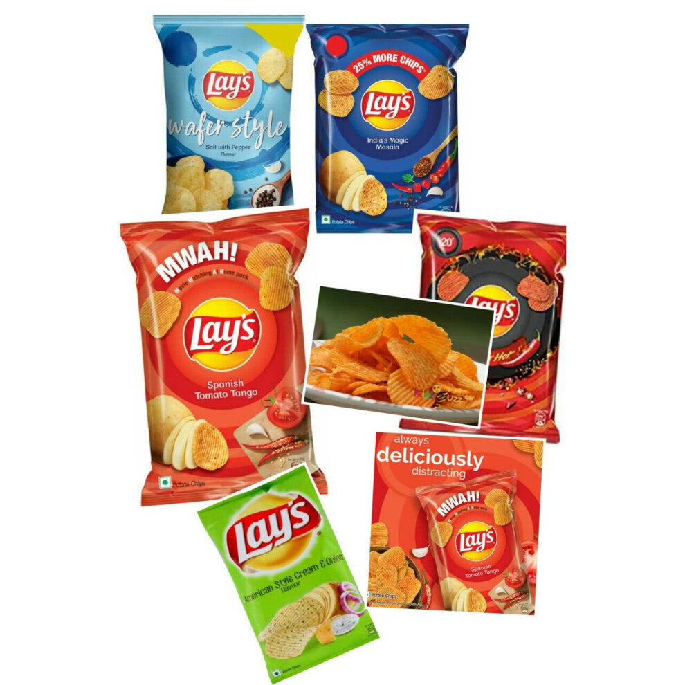 (Lay's Wafer Style Salt with Pepper Pack Of 4 ) Lay's Crispy Wavy Chips and Snacks