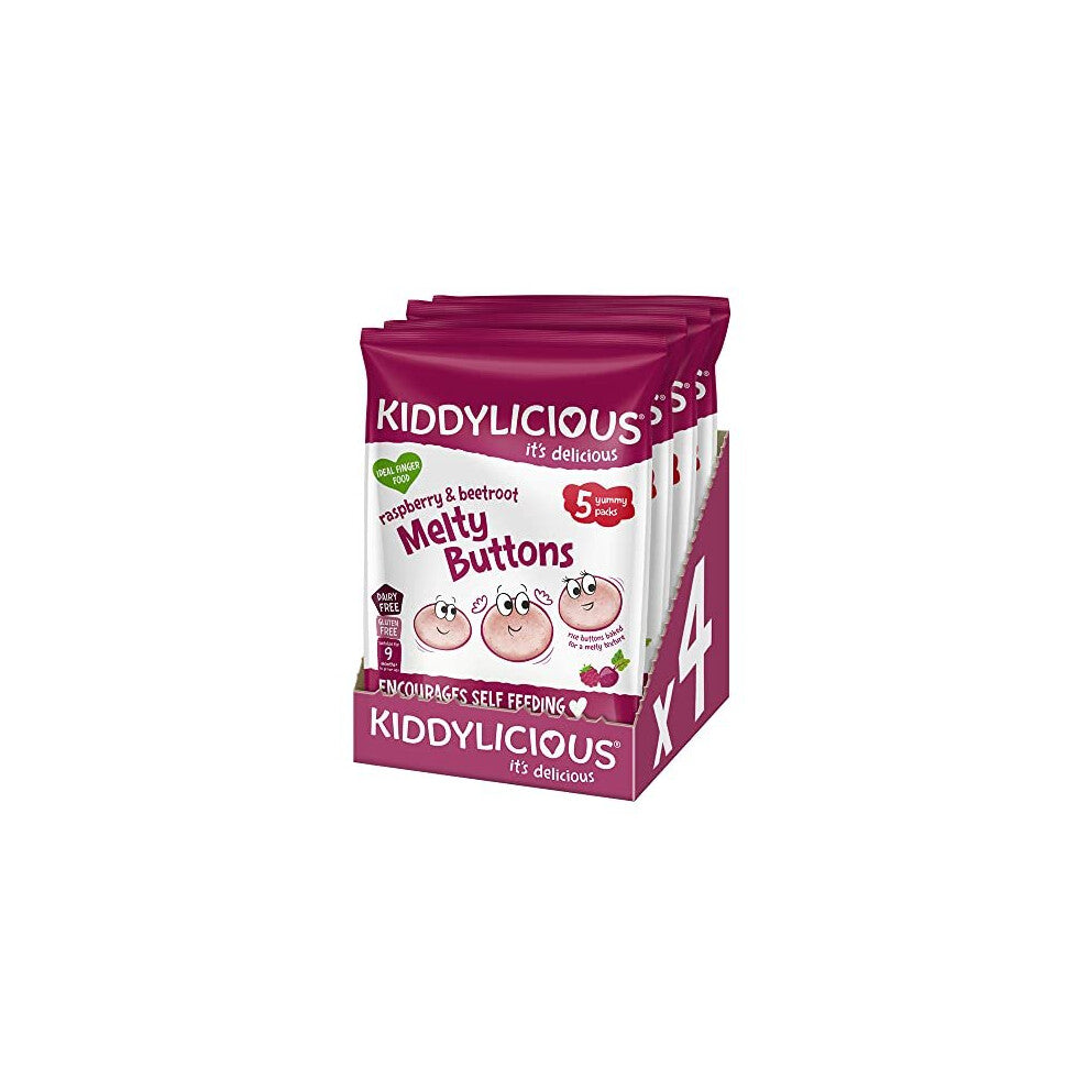 Raspberry Beetroot Melty Buttons Delicious Snacks for Kids Suitable for 9 Months 4 Packs of 5 20 Total