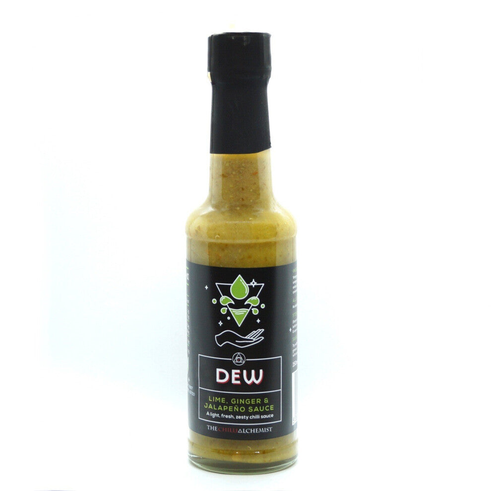 Hot Sauce Condiment Lime, Ginger & Jalapeno Spicy Chilli Dew 150 ml