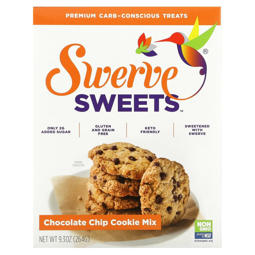 Swerve, Sweets, Chocolate Chip Cookie Mix, 9.3 oz (264 g)