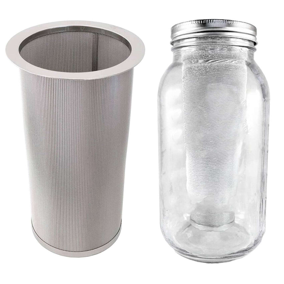2x Coffee Filtesr for Wide Mouth Jar Stainless Steel Ultra Fine Mesh Tea with Fruit Infuser Ice Coffee Maker