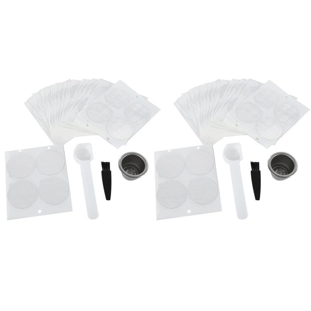 2 Pods 200 Seals Refillable Coffee Capsule Reusable for Machine Espresso Coffee Maker Cup Filter