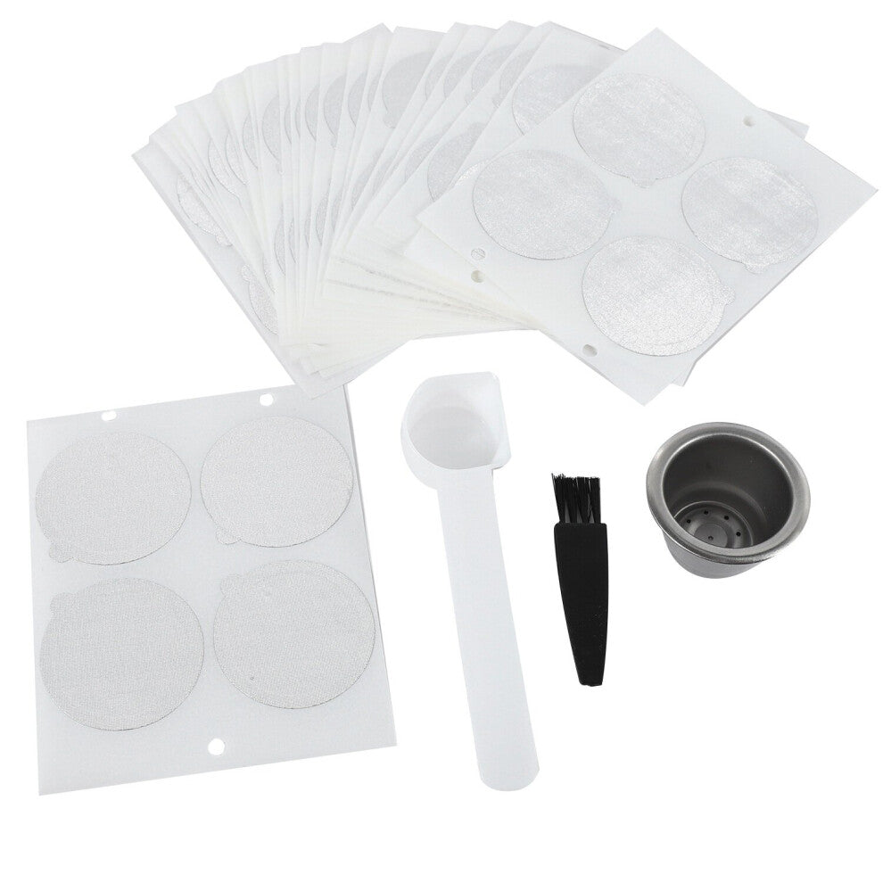 1 Pods 100 Seals Stainless Steel Refillable Coffee Capsule Reusable for Machine Espresso Coffee Maker Cup Filter