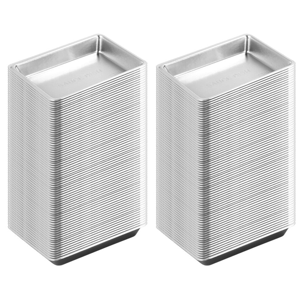 100pcs Small Mini Disposable Condiment Dish Seasoning Trays Take-out Plate Sauce Dish for Sushi Mustard Vinegar Soy