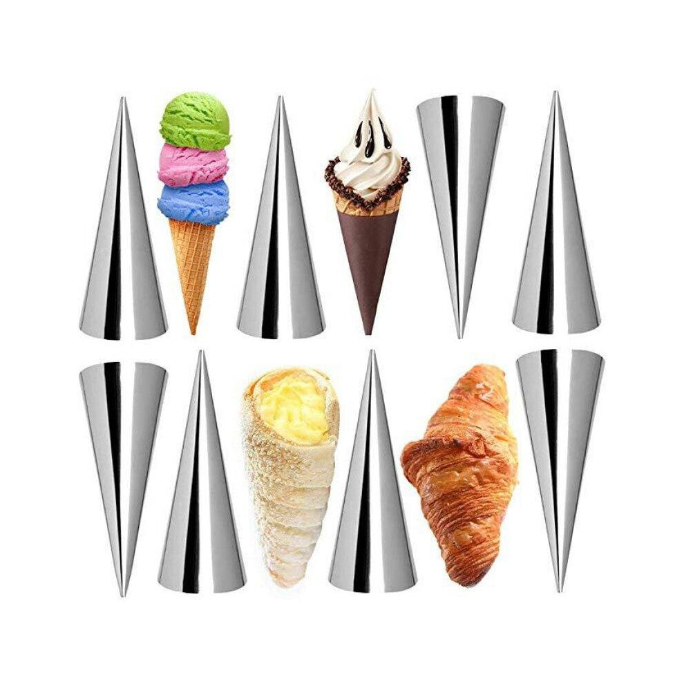 2-5-10Pcs Stainless Steel Croissants Mold Cone Roll Pastry Roll Cake Mold Conical Tube Cookie Dessert Kitchen Baking Tool