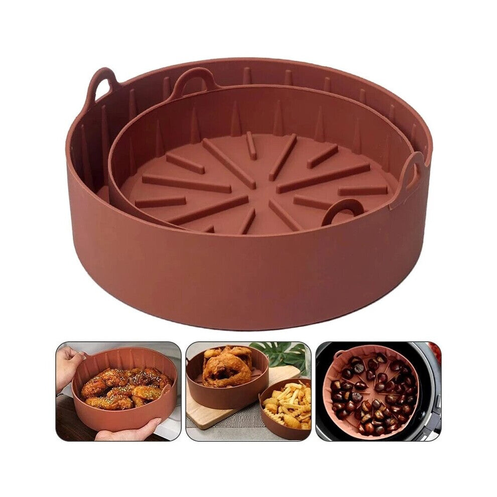 NEW Round Silicone Baking Pot for Air fryer Accessories Reusable Oven Mould Tray Pizza Plate Kitchen Cake Cooking Baking Tools