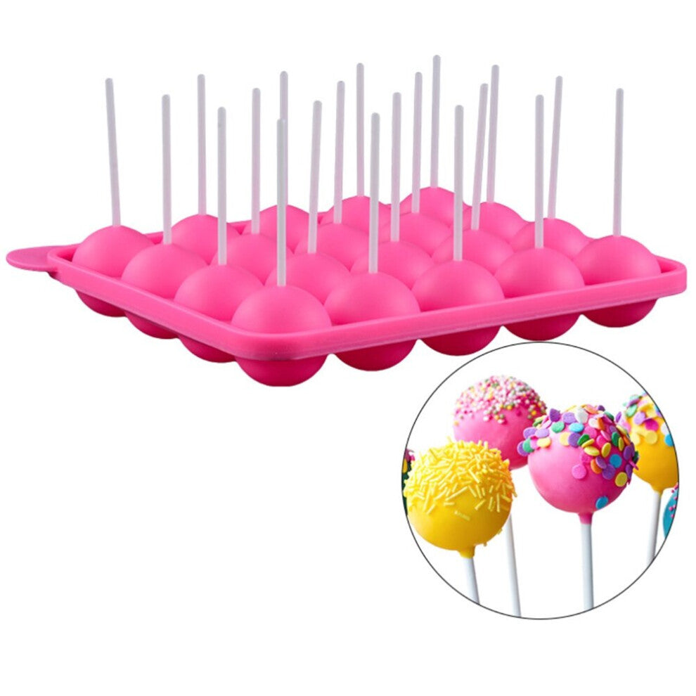 1PC 12-20 Holes Chocolate Ball Silicone Pop Lollipop Mold Cake Tray Cupcake Cookie Candy Maker DIY Baking Tool Stick Cake Mould