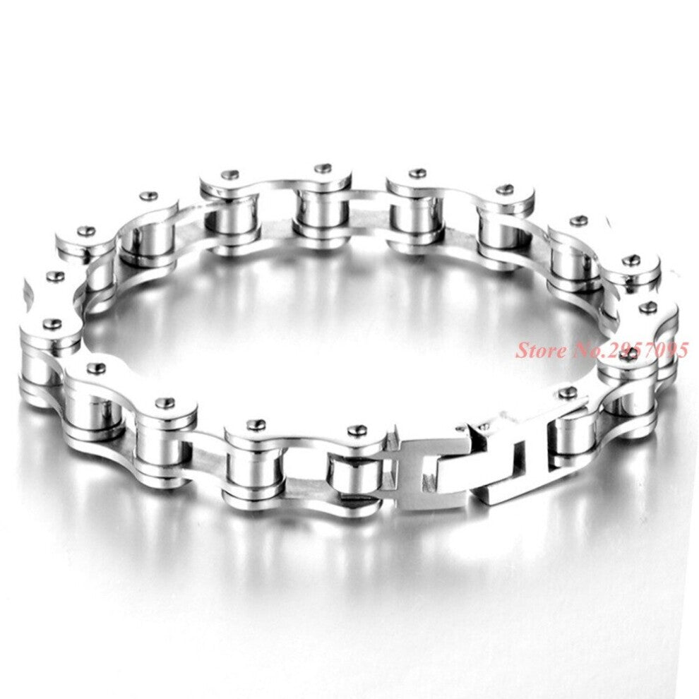 55g Cool Men Heavy Sports Biker Bicycle Motorcycle Chain Men's Bracelets & Bangles Fashion 316L Stainless Steel Men Jewelry