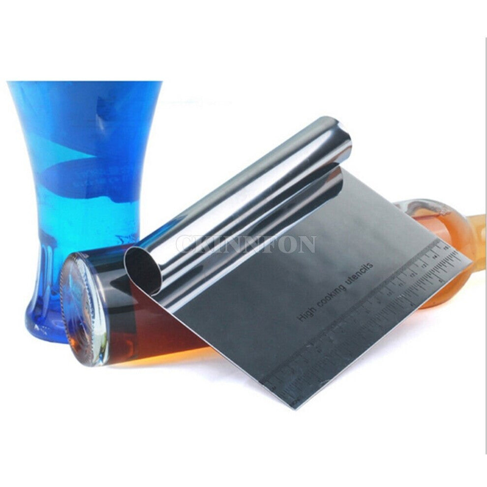 10Pcs-Lot Stainless Steel Bench Dough Board Scraper Guide Handle Gadget White RI