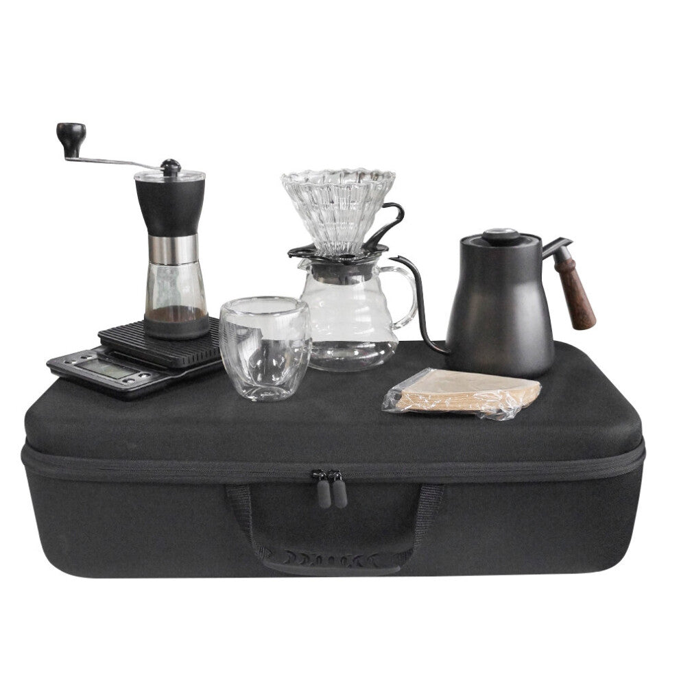 Coffee Set Portable Outdoor Travel Gift Box with Pour Over Coffee Kettle V60 Coffee Grinder Cup Filter Manual Coffee Maker Set