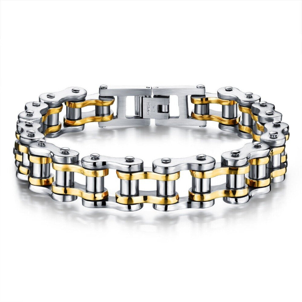 Cool Men Biker Bicycle Motorcycle Chain Men's Bracelets & Bangles Fashion 4 Color 316L Stainless Steel Jewelry 8.5inch