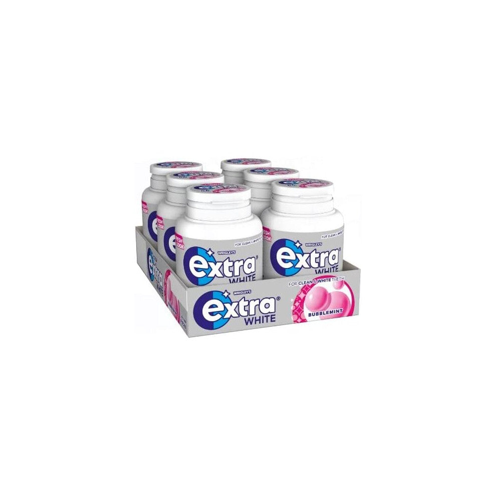 Wrigley's Extra White Bubblemint Gum Bottle (6 x 46 Piece)