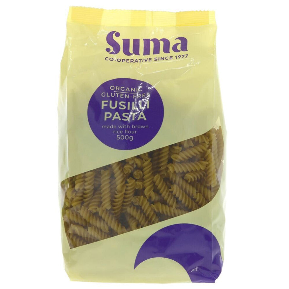 Suma Organic Brown Rice Fusilli Pasta 500g (Pack of 8)