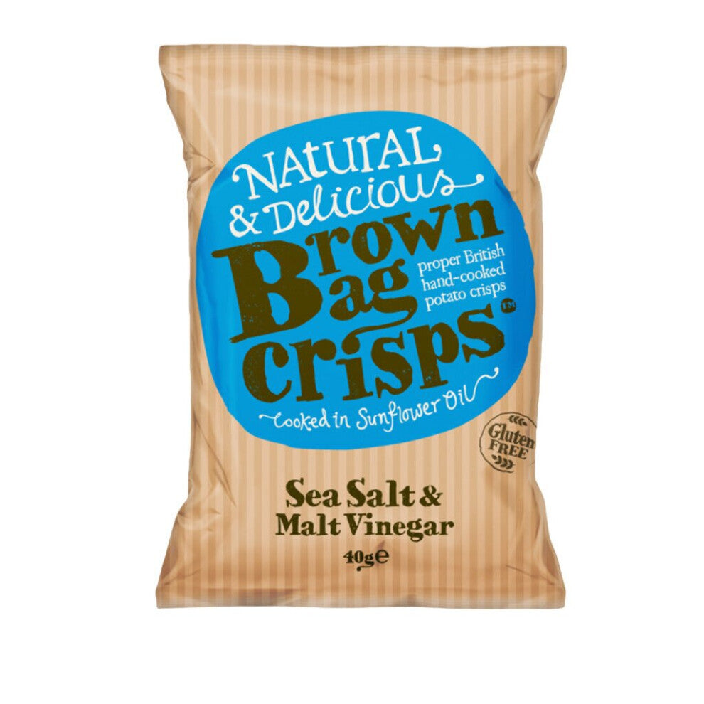 Brown bag crisps Sea Salt and Vinegar 40g (Pack of 20)