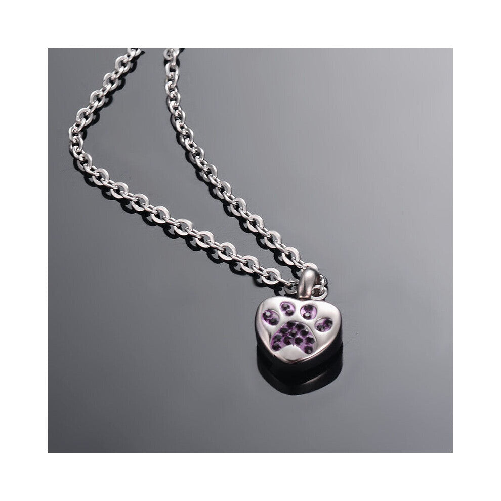 (Black, 50cm) Engraved Heart Pets Paw Urn Necklace-bracelet,heart charms memorial ashes urn necklace-bracelet jewelry makings keepsake pendant