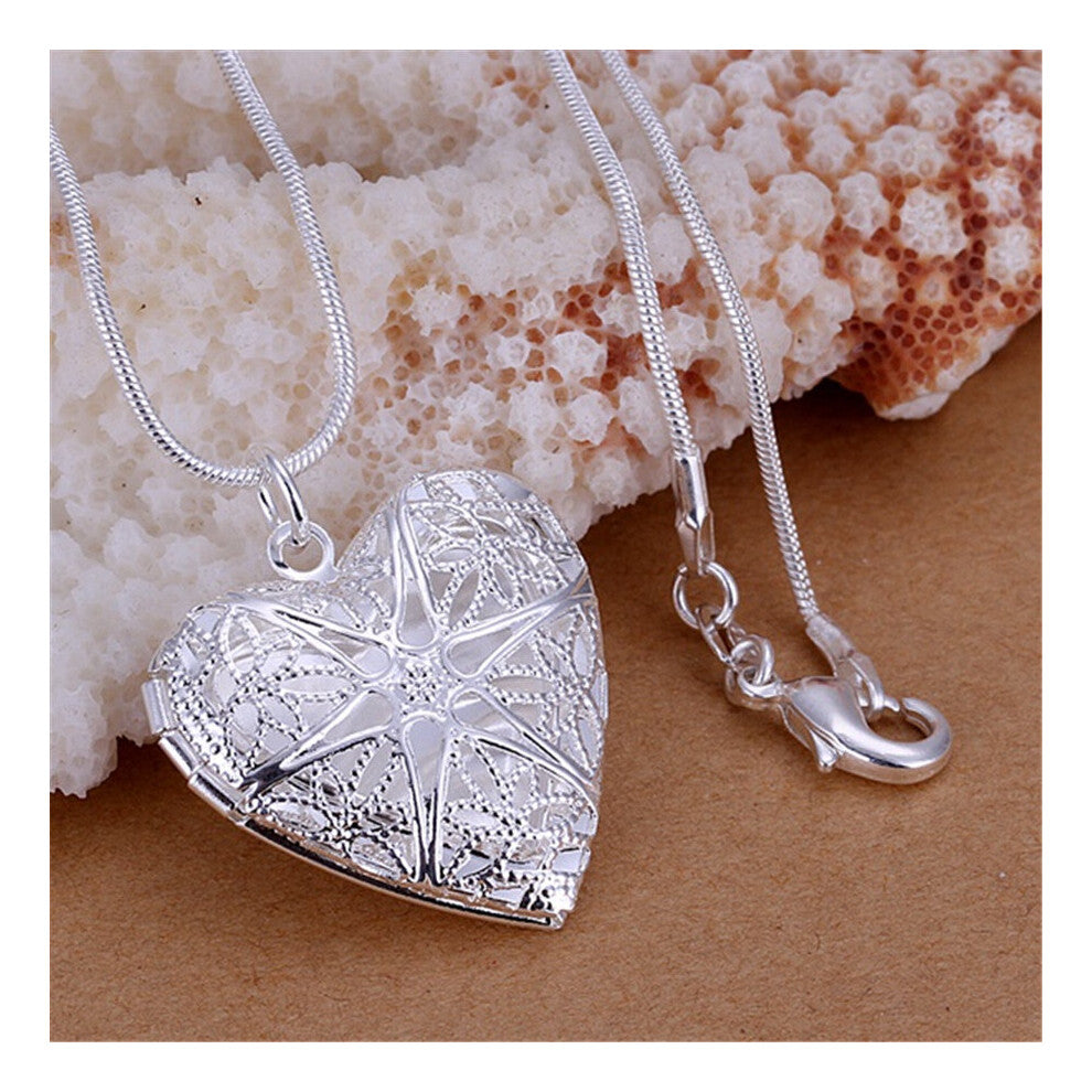 Photo frame silver for women necklace jewelry silver jewelry Heart pendant snake necklace P185