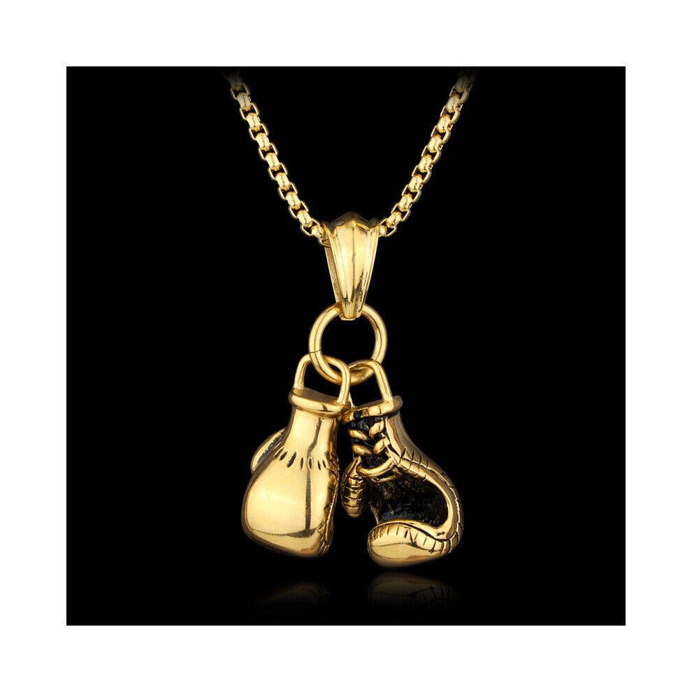 Mini Boxing Glove Necklace Chain Pair Boxing Glove Pendant Necklaces For Men Boys Charm Sport Fitness Jewelry