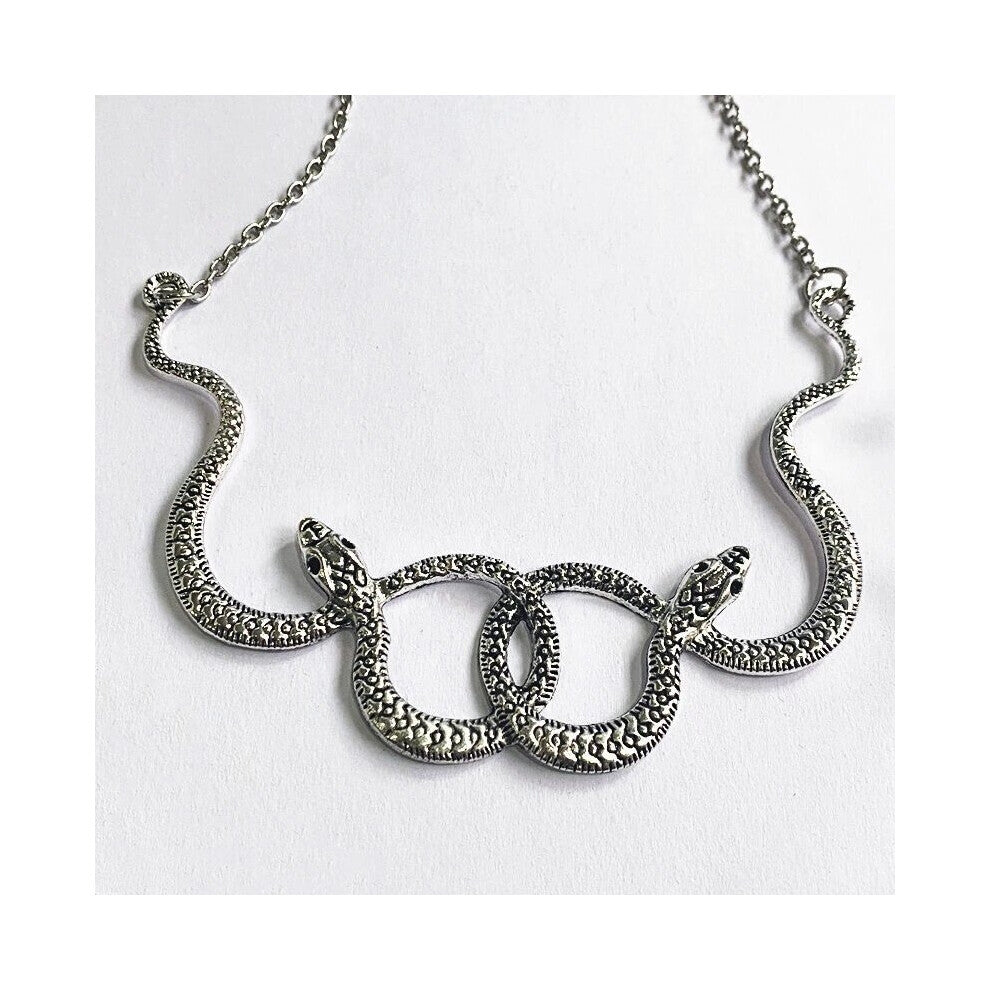 Intertwined Gothic Witch Snake Choker Double Snake Necklace Jewelry Party Gift for Women Girl