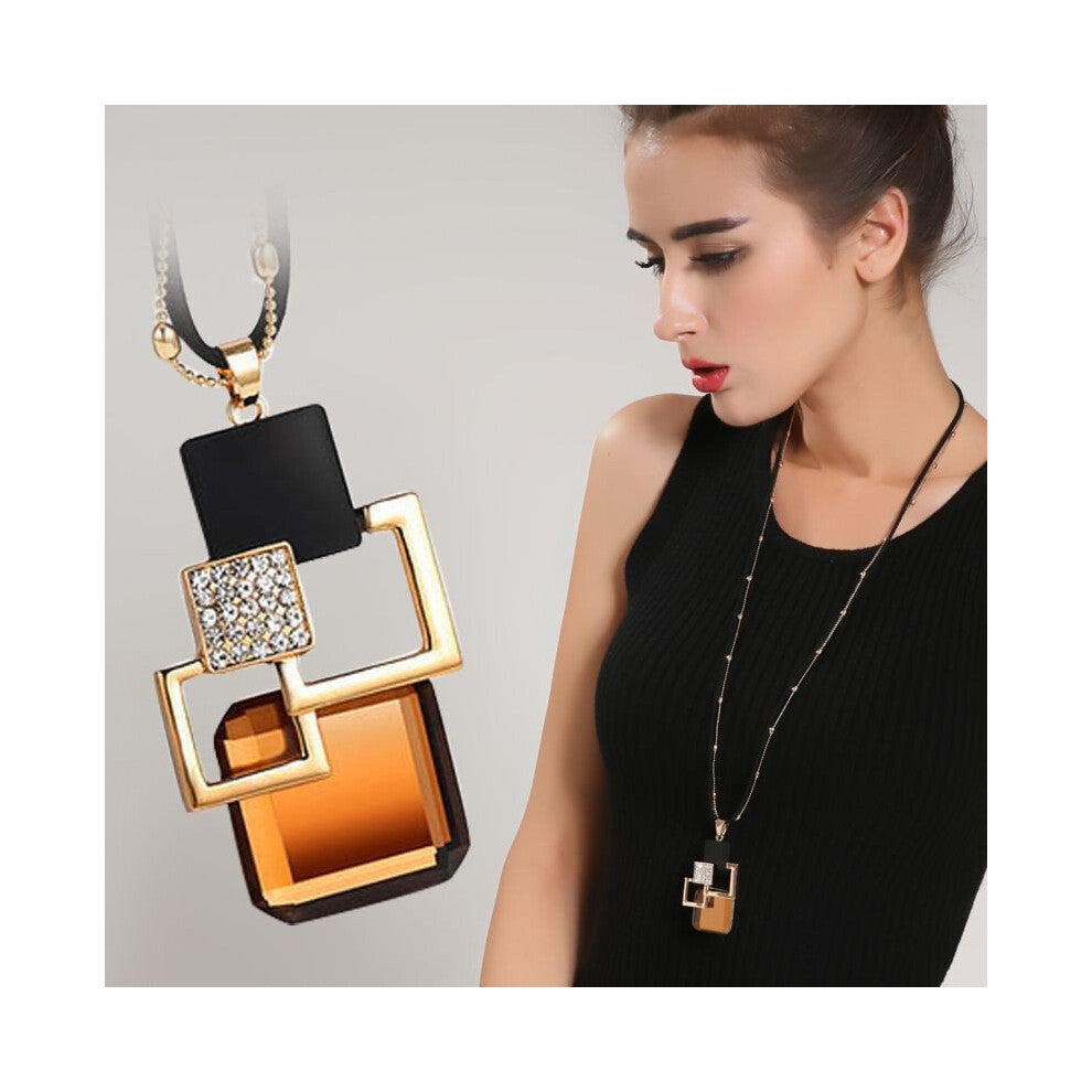 Long Necklaces& Pendants for Women Collier Femme Geometric Statement Colar Maxi Crystal Jewelry Bijoux