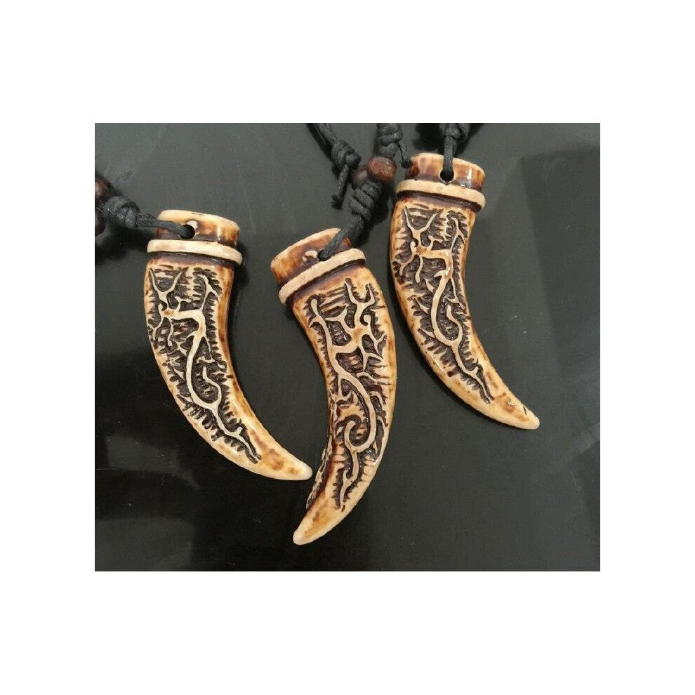 12 Necklace Chinese Style Amulet dragon totem imitated bone powder biker jewelry