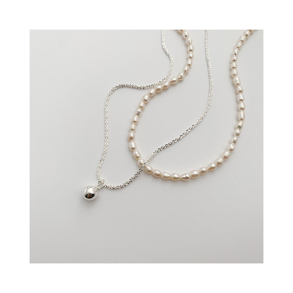 Minar Real Freshwater Pearl Love Heart Beads Pendant Necklace for Women Double Layered Water Wave Chokers Necklaces