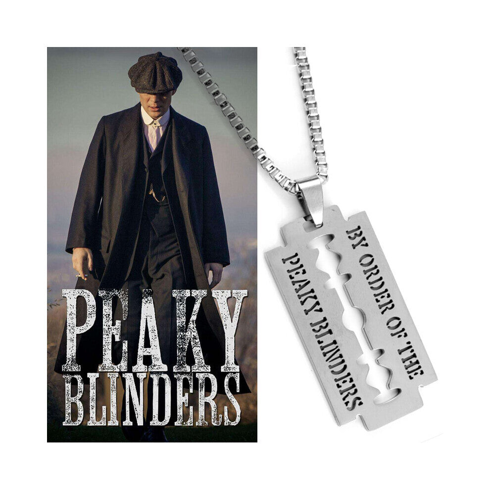 Peaky Blinders Blade Necklace Razor Blade Pendants&Necklaces Movie Jewelry Stainless Steel Key Chain Necklace Gift