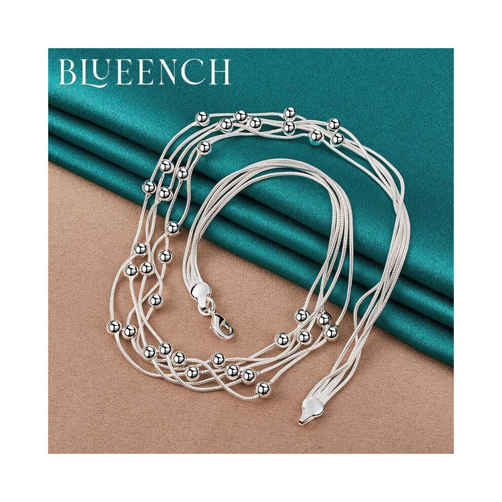 925 Sterling Silver Chain Snake Chain glossy ball Necklace for Women Proposal Wedding Glamour Jewelry