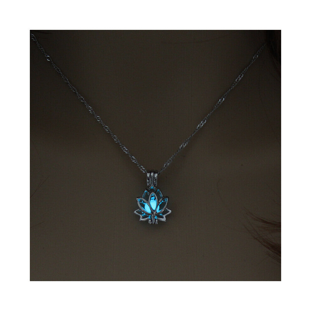 Luminous Pendant Necklace Women's Heart Mermaid Cross Luminous Bead Cage Pendant Versatile Luminous Necklace