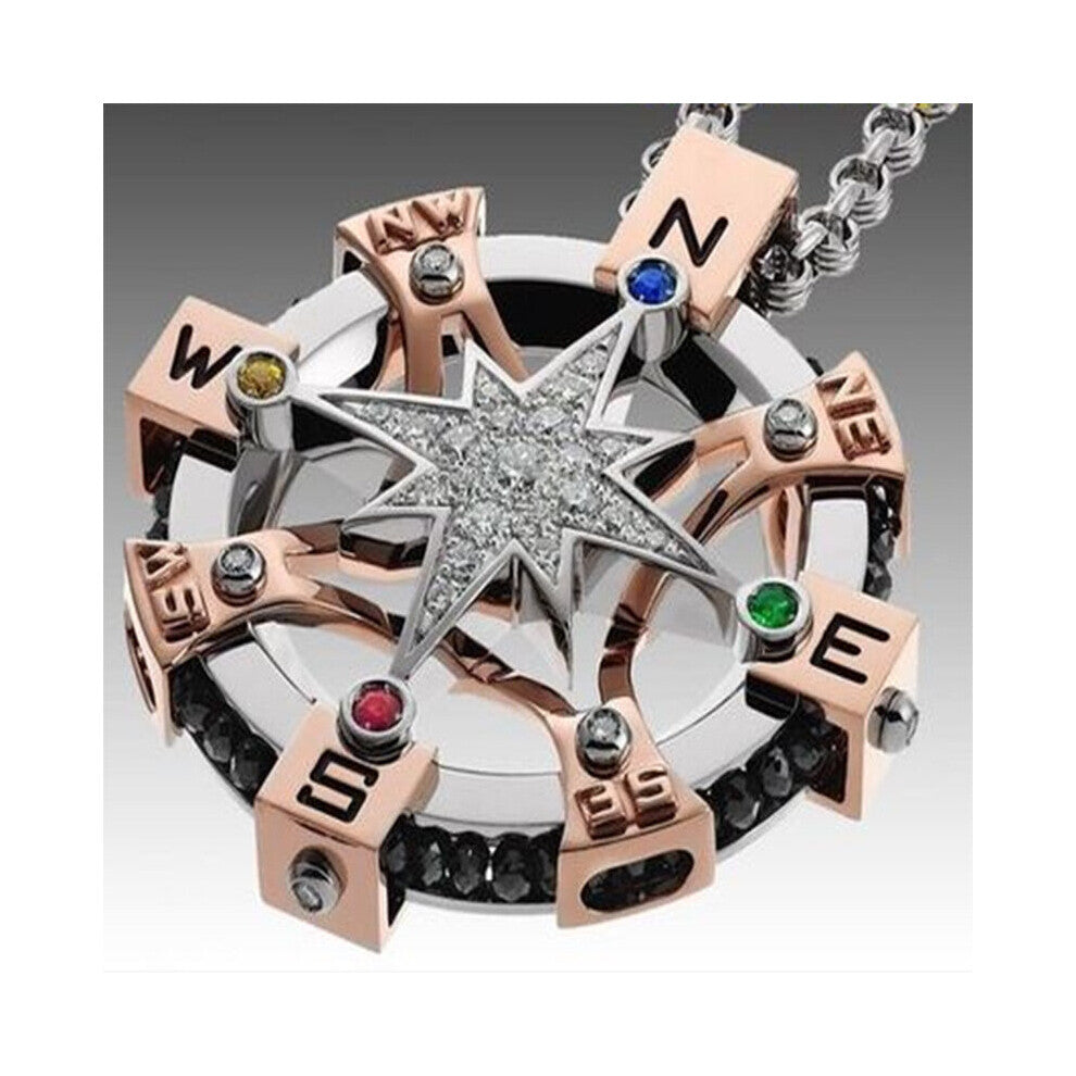 Boho Vintage Men&#39;s Gothic Punk Cowboy Hat Skull Pendant Necklace HipHop Men&#39;s Rock Biker Chain Necklace for Men Party Jewelry