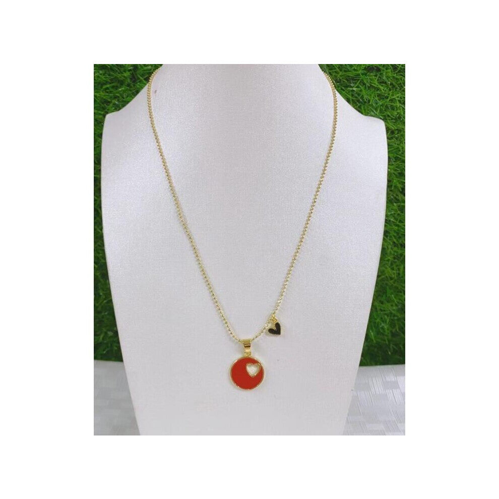 1pcs round heart Enamel Charms chain Crystal Micro Pave Chokers necklace Cubic Zirconia Women Jewelry Gift df3a