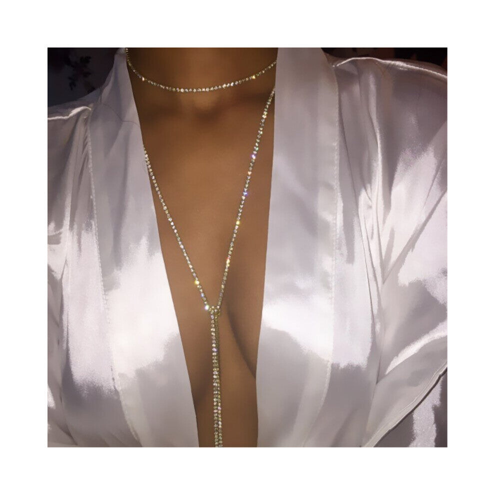 NK121 European American Wild Crystal Rhinestone Bling Chokers Necklace for Women Adjustment Party Necklace Jewelry