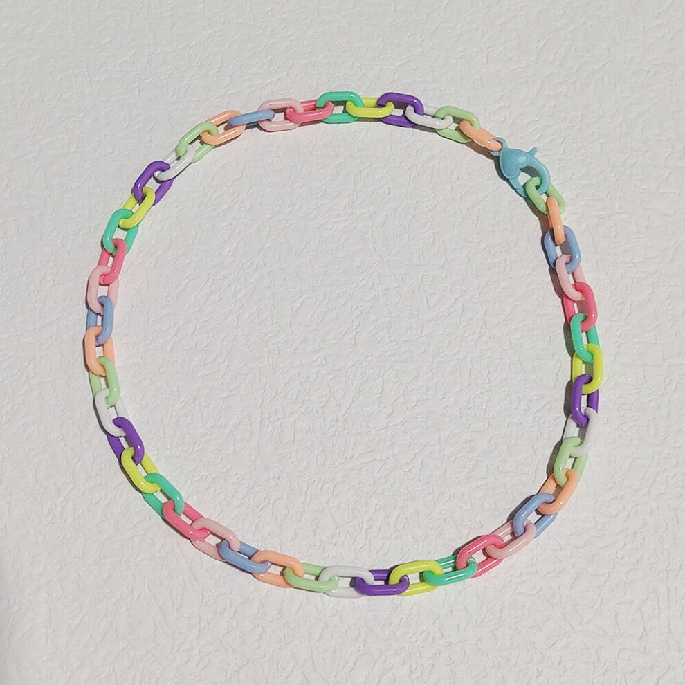 ZX Candy Geometric Resin Chain Statement Chokers Necklace for Women INS Girl Short Necklace Jewelry Gift
