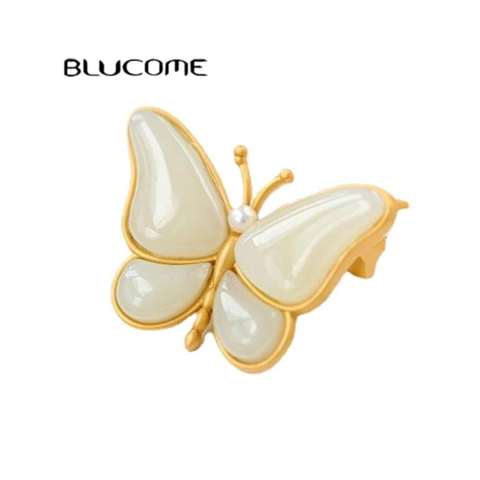 High Sapphire Butterfly Brooch Woven Cardigan for Women Men Coat Hijab Pins