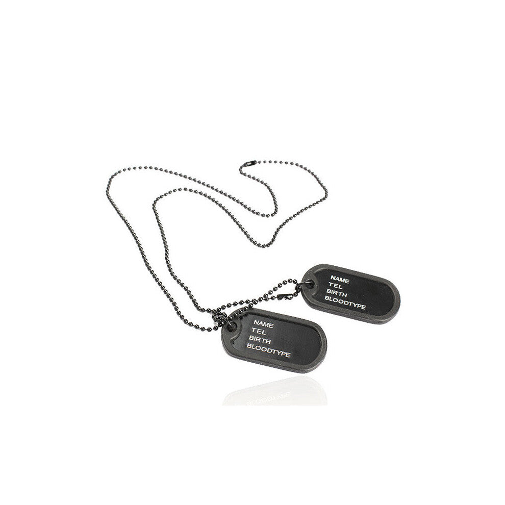 Man Dual Plates Pendant Sweater Necklace Chain Military Army Tag AIC88