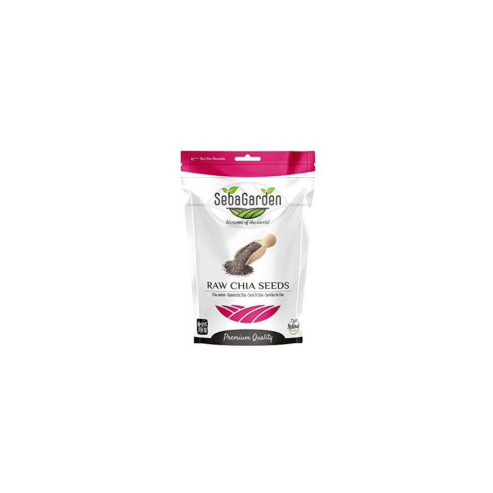 Premium Nutrient-Dense Raw Black Chia Seeds 1kg (2.2lb) with 5g Protein & 10g Fiber for Salads, Yogurt & Smoothies, Non-GMO, Vegan, Gluten-Free, Keto