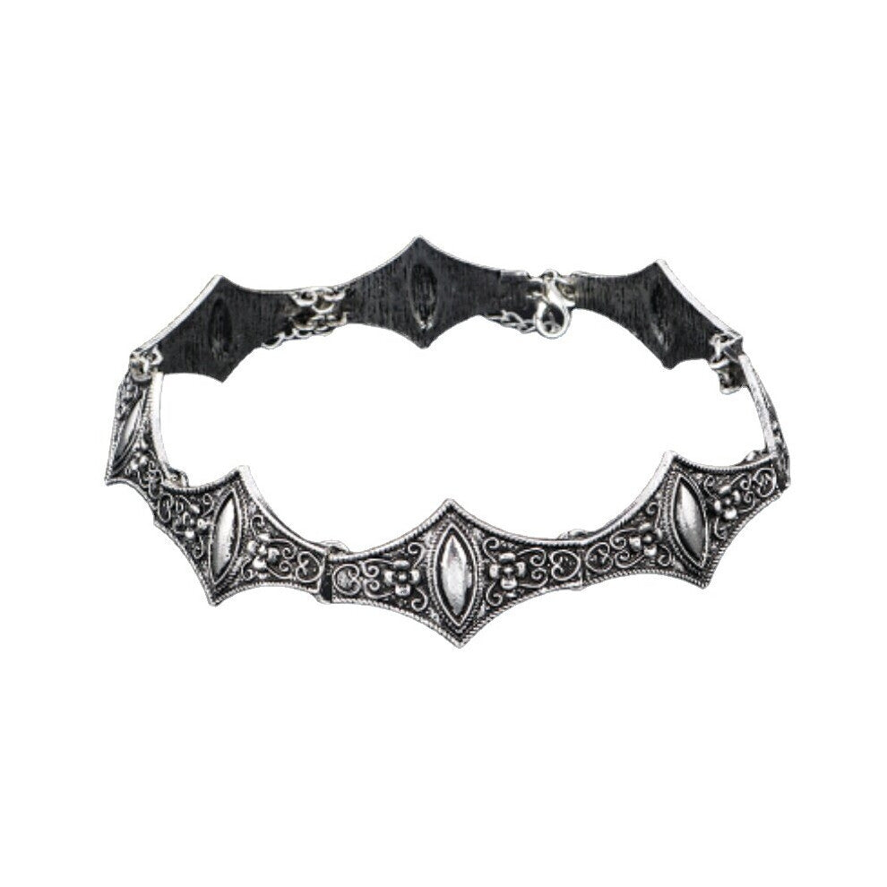 Antique Silver Plate Short Chokers Necklaces Vintage Metal Charm Clavicle Necklace for Women Retro Necklaces & Pendants