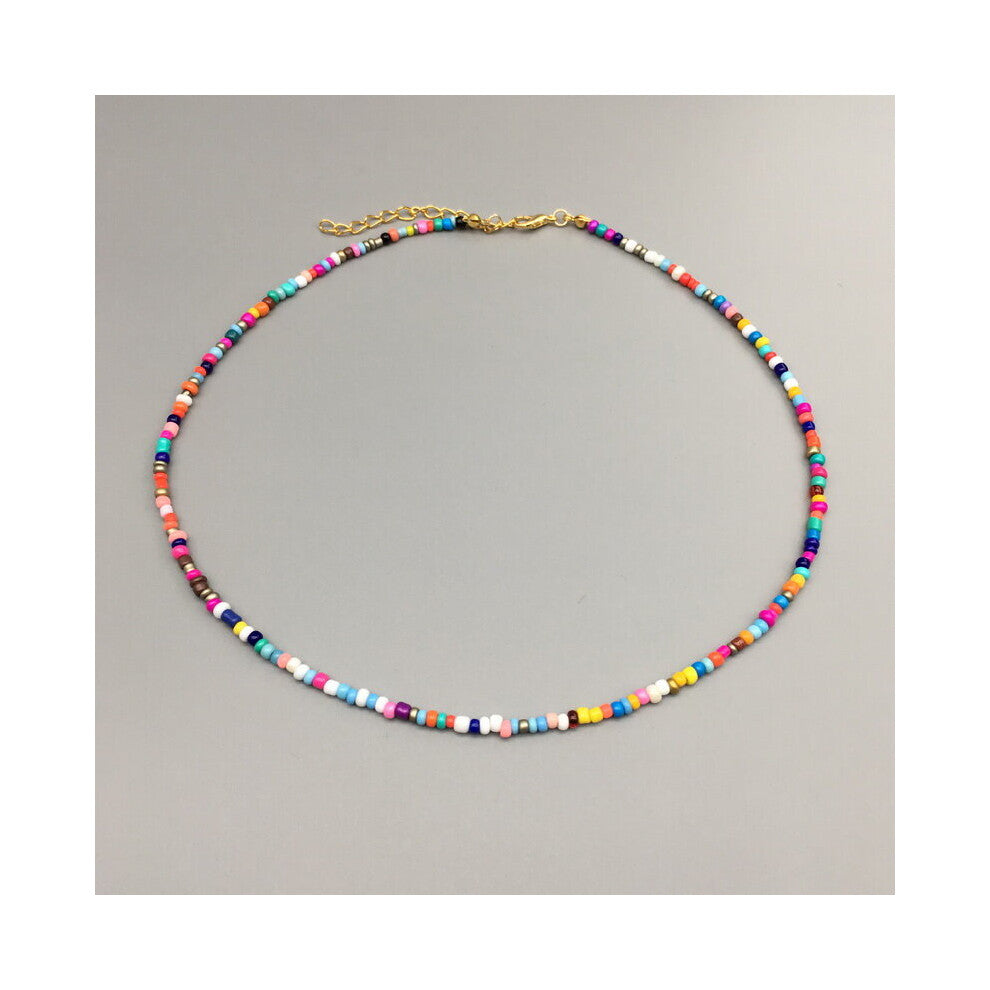 Seed Beads Strand Necklace Women String Beaded Short women Necklace Jewelry 16 inches Chokers Necklace Gift
