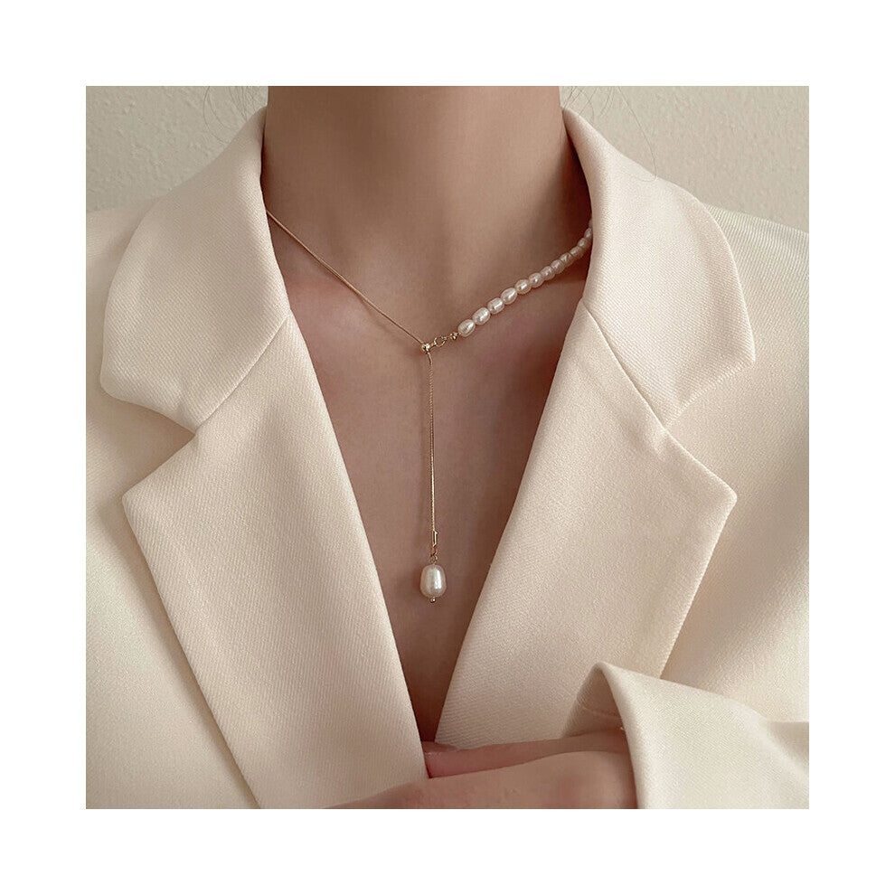 Pearl Necklaces for Women Chokers Classic Beads Letter Necklace Party Jewelry Accessories