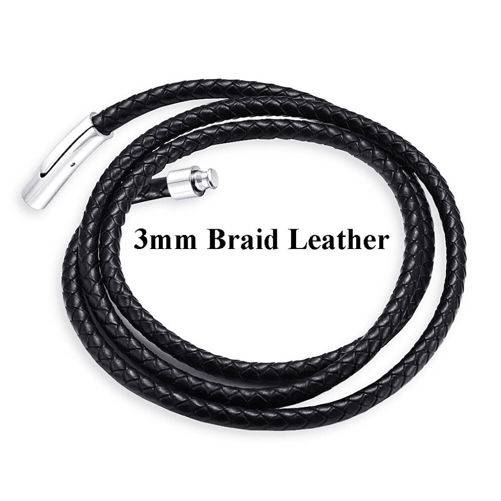 (Light Yellow Gold Color, 90cm) Stainless Steel Buckle Leather Necklace Cord Men Women DIY Jewelry String Rope Long Neck Chain Chokers