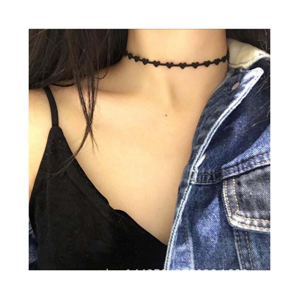 Heart Chokers Gothic Hollow Suede Cocktail False Collar Chockers Necklaces for women Bijoux chokers