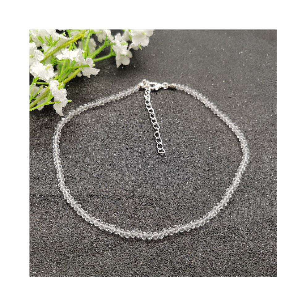 Beads Crystal Chokers Necklace For Women Silver Female Short Clavicle Chian Collar Jewelry Gift