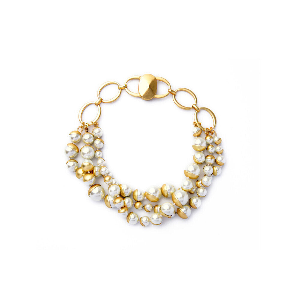 Vintage Glass Pearl Multilayer Short Necklace for Women Chokers Collares Colares Collier Femme