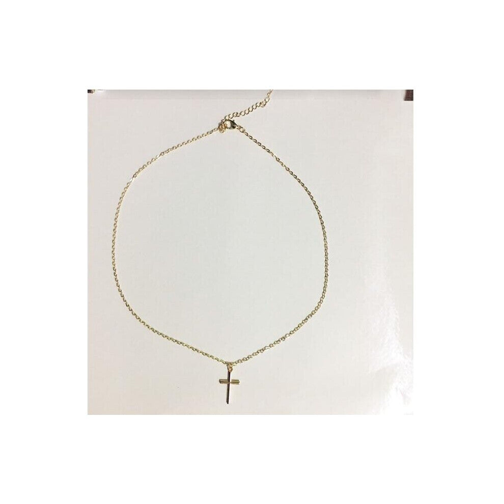 Silver Cross Necklace&Pendant Women Jewelry Minimalist Tiny Chain Choker Necklaces Female Accessories